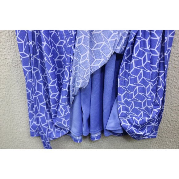 Hawthorn Wrap Belted A-Line Midi Dress-Lined-Size Small-3/4 Sleeves - Picture 5 of 10